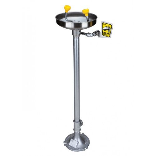 Pedestal Mount Eye/Facewash SS Bowl, 2.4 gpm Acetal Eyewash Heads 01045002