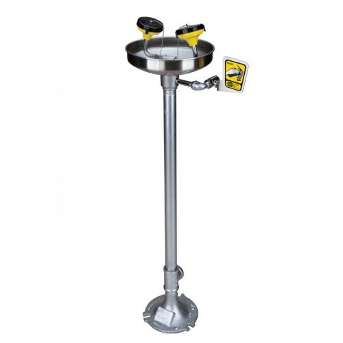 Pedestal Mount Eye/Facewash SS Bowl, 8 gpm ABS Facewash Heads 01045502
