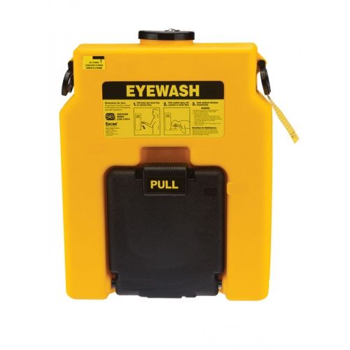 Gravity Fed Eyewash Industry Standard Yellow, Minimum 15 Minute Non-Injurious Stream 01104050 closed front