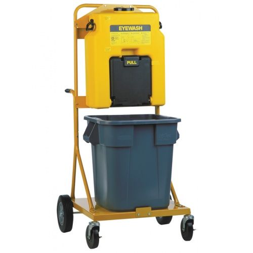 Gravity Fed Eyewash With Roll-A-Round Cart & Receptacle 01104055