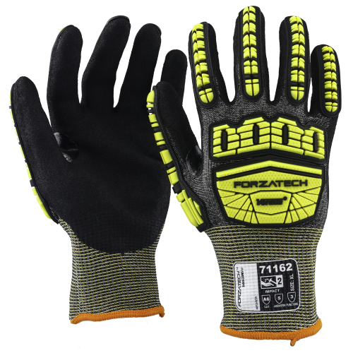 VERATTI® Forzatech™ 13 Gauge, A6 Composite Cut Resistant Liner with Sandy Nitrile Coating. Re-enforced Thumb Crotch and Back of Hand TPR for Impact Resistance 71162_xl_web