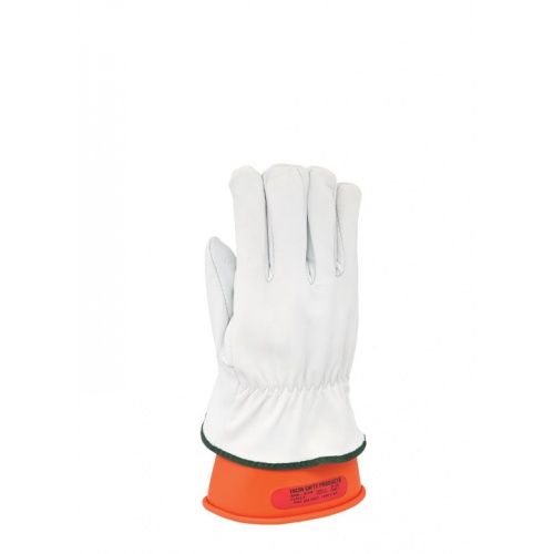 Arc Flash Gloves Class 00 and 0, Top-grain Goatskin Leather Protector, Natural Color Gauntlet, Keystone Thumb (Pair), Size 8 CLGR0001