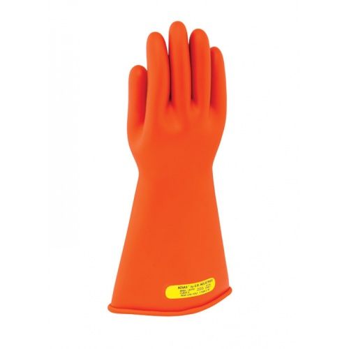 Arc Flash Gloves Class 1, Natural Rubber, 14" Long, Rolled Cuff, Size 8, Orange CLGR14CC102
