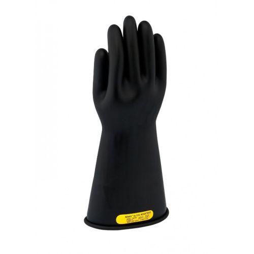 Arc Flash Gloves Class 2, Natural Rubber, 14" Long, Rolled Cuff, Size 8, Black CLGR14CC102B